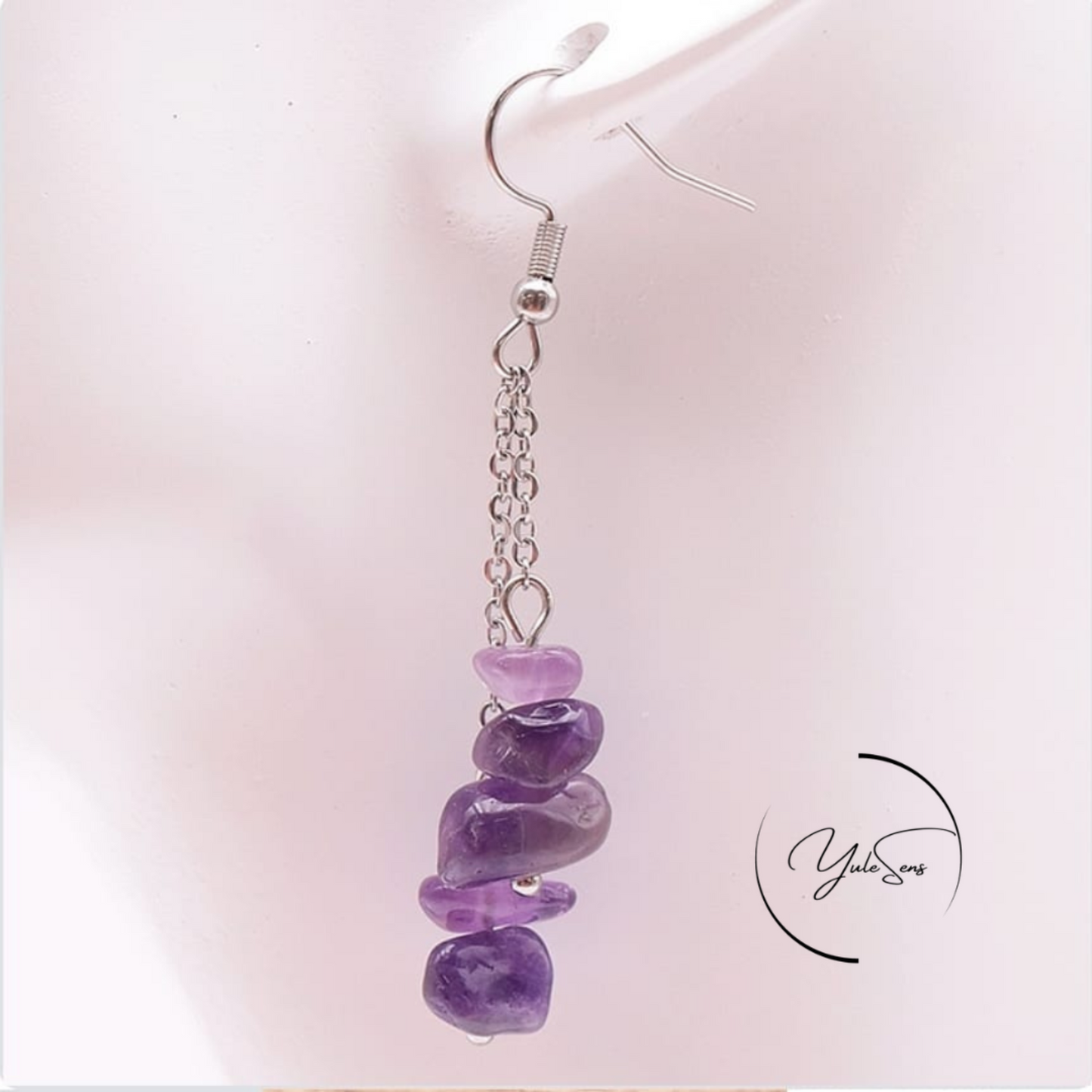 Boucles d'oreilles baroque - Améthyste