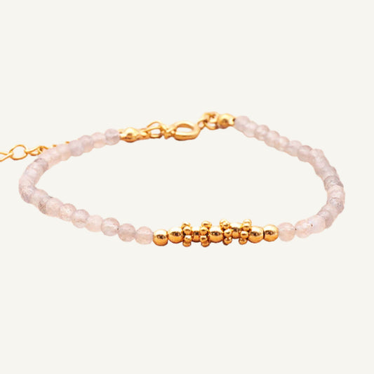 Bracelet Auréa Labradorite et acier inoxydable doré
