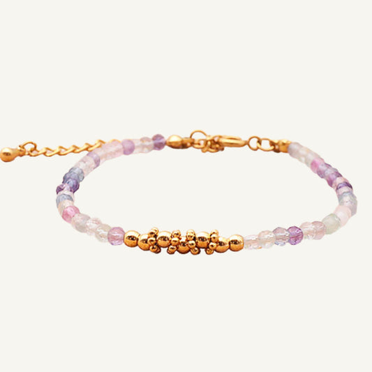 Bracelet Auréa en fluorine et acier inoxydable doré